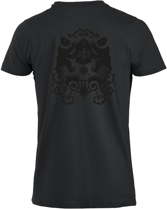 Stadtshirt Rücken-Emblem schwarz, schwarz, M