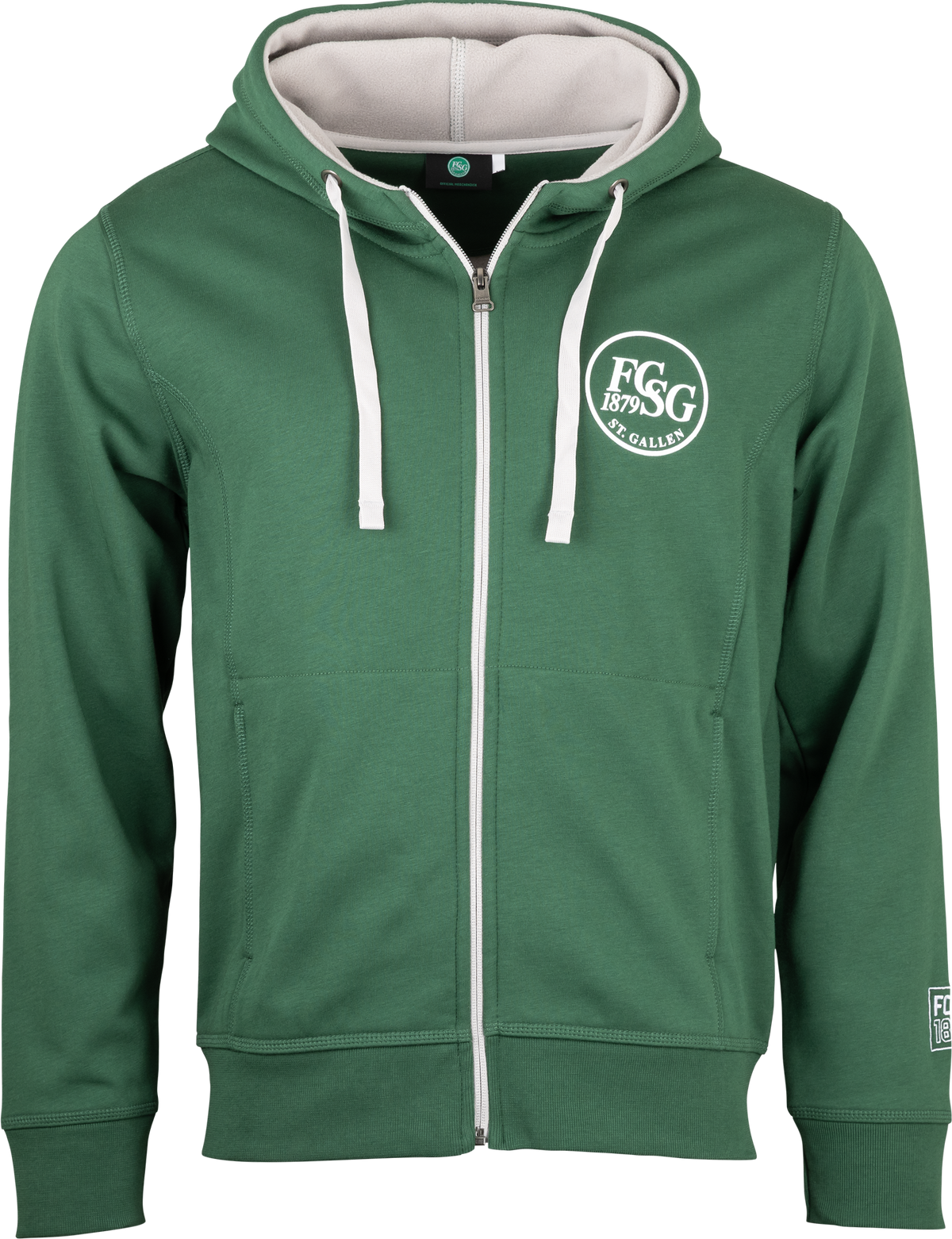 Fleece-Hoodie tannengrün